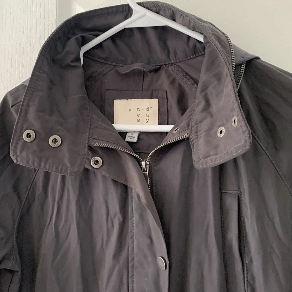 A New Day Lightweight‎ Gray Utility safari Jacket size Small hooded